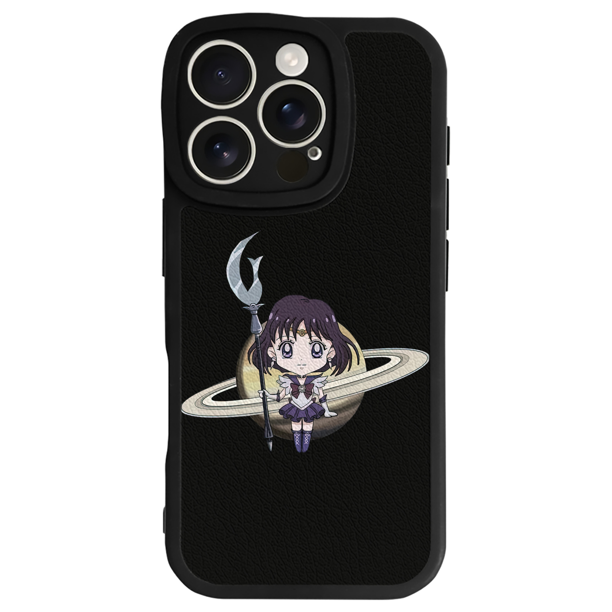 （画像用） 美少女戦士セーラームーン 土萠ほたる Sailor Moon Tomoe Hotaru （セーラーサターン；Sailor Saturn） 【iPhone 16シリーズ対応】シリコンスマホケース（レザー調） 材質：シリコン